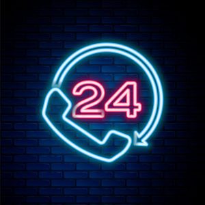 24-hour audio splicing service with a fluorescent phone