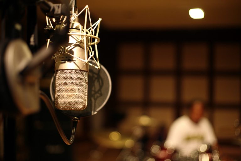 Studio Microphone with Blurred Background
